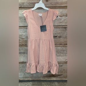 Lelis | Mauve Flutter Sleeve Mini Dress